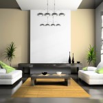 Furniture,Good House Design Ideas With Marvelous White Twins Sofas And Cool Dark Brown Wood Table And Soft Beige Rug Also Gorgeous Chandelier,Modern House Design Ideas 2015