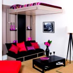Bedroom,Ultra Modern White Wall Paint Boy And Girl Bedroom Ideas With Awesome Floating Bed In Beautiful White Wood Bed Frame Plus Comfortable Black Sofa On Combined Soft Cushions Also Adorable Rectangular Black Wood Table,Exceptional Delightful Boy And Girl Bedroom Ideas