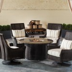 Exterior,Fabulous LIoyd Flanders Furniture Design With Beautiful Black Rattan Cushion Swivel Rocker And Beautiful Black Round French Quarter Fire Pit Table Also Lid,Exquisite Outdoor By Lloyd Flanders Furniture