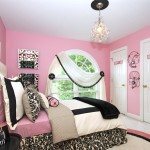Bedroom,Cute Pink Wall Paint Really Cool Bedroom Design Ideas With Comfortable Pink Bed Sheet And Nice Round Black Bedside Table Plus Beautiful White Black Polkadot Table Lamp Also Gorgeous White Wood Dorm Window Frame,Really Cool Bedrooms Designed With A High Comfort Level