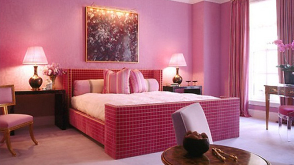 Bedroom,Picturesque Pink Themed Teenage Girl Bedroom Ideas With Beautiful Low Profile Bed On Combined Wonderful Pink Bed Frame And Soft White Mattress Also Nice Two Wood Bedside Table In Dark Brown Color Plus Gorgeous Table Lamps,Cute Teenage Girl Bedroom Ideas
