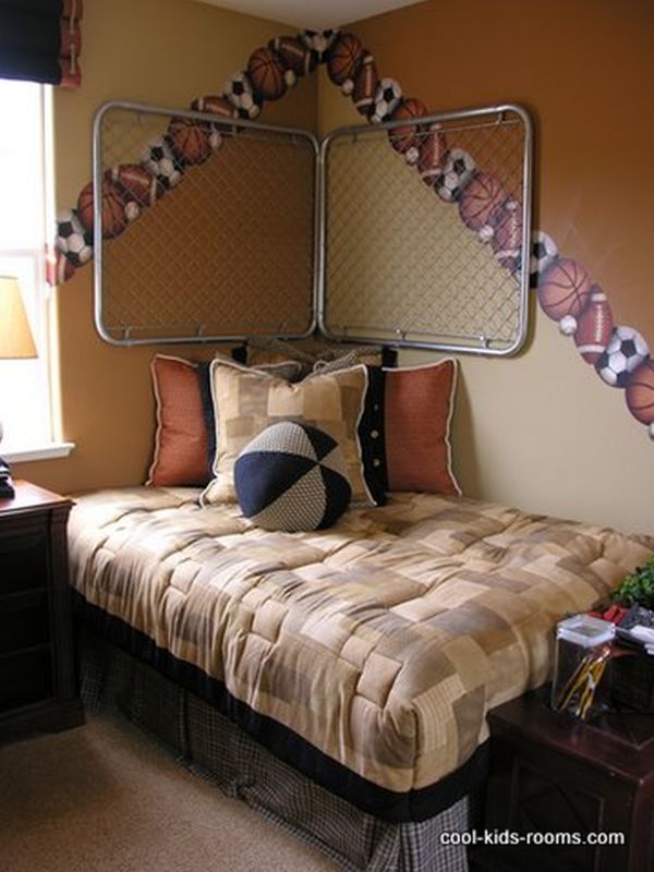 Bedroom,Awesome Basket Ball Themed Tween Boy Bedroom Ideas With Gorgeous Corner Low Profile Bed On Combined Slat Kits Mattress And Soft Pillow Also Beautiful Cream Wall Paint,Modern Tween Boy Bedroom Ideas