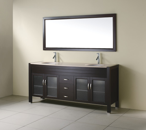 Bathroom,Amazing Bathroom Ideas With Gorgeous Black Bathroom Vanity On Combined Beautiful Frosted Glass Door Bathroom Cabinet And Stylish Double Undermount Trough Sink Bathroom Plus Modern Stainless Bathroom Faucets Also Picturesque Horizontal Wall Mirrro In Black Frame,Small Space With Contemporary Bathroom Ideas