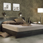 Bedroom,Fabulous Bedroom Inspiration With Awesome Black Bed Frame On Combined Soft Grey Puffy Mattress And Small Black Case Wardrobe Also Beautiful Brown Interior Wall,Modern Bedroom Inspiration