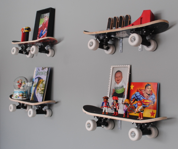 Furniture,Amazing Shelving Unit Design Inspiration With Creative Open Wall Shelf And Nice White Wheel Also Beautiful Gray Wall Paint For Boys,Creative And Unique Shelving Units