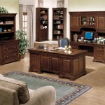 Furniture,Marvelous Large Space Desk Chair Decoration With Adorable Brown Wood Desk On Combined Trendy Bright Brown Wood Floor And Cool Corner Brown Wood Bookcases Also Comfortable Light Brown Fabric Sofa Plus Wonderful Light Yellow Wall Paint,High Quality With Style Rustic Desk Chairs