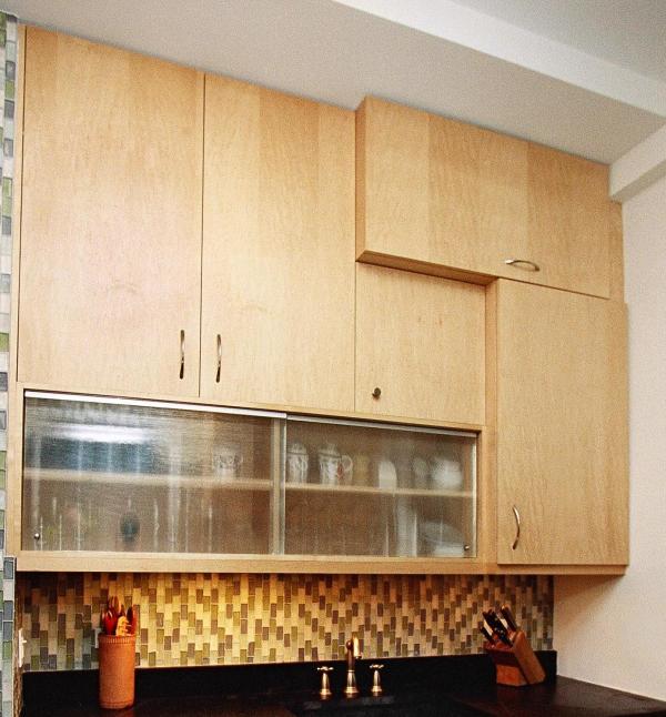 Furniture,Fascinating White Wall Paint Cabinet Door Design Ideas With Charming Large Bright Brown Floating Kitchen Cabinet And Beautiful Frosted Glass Doors Also Picturesque Black Glossy Ceramic Countertop,Unique Cabinet Doors For Kitchen