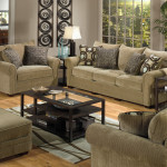 Apartments,Enchanting Large Space Furniture For Apartment Design With Stunning Light Brown Fabric Sofas Plus Nice Glass Square Accent Table On Combined Beautiful White Table Lamps And Cool Rectangular Glass Table Also Soft Light Brown Fabric Ottoman,Cheap Furniture For Apartments Decoration Modern