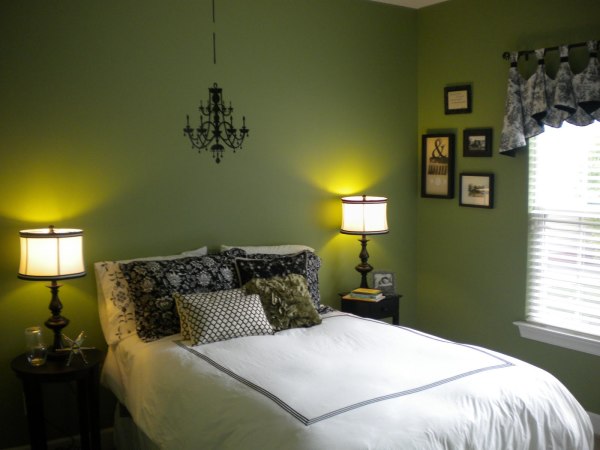 Interior,Impressive Cool Looking Lamp Design Ideas With Gorgeous Brushed Broze Pendant Lamp And Nice Double Drum Desk Lamp In Cream Lighting Also Comfortable Platform Bed On Combined Over White Covering Sheet Bed Without Headboard Also Beautiful Green Wall Painted For Bedroom,Style Cool Looking Lamps