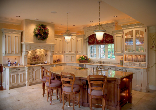 Furniture,Dazzling Brown Kitchen Island Design Ideas With Comfortable Brown Wood Dining Chairs And Gorgeous White Wood Kitchen Island Plus Wonderful White Wood Floating Kitchen Cabinet Also Nice Kitchen Pendant Lamps,Modern Kitchen Island Designs