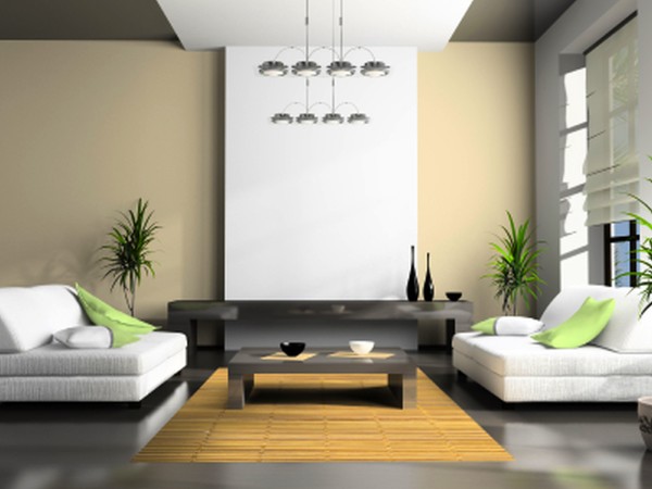 Furniture,Good House Design Ideas With Marvelous White Twins Sofas And Cool Dark Brown Wood Table And  Soft Beige Rug Also Gorgeous Chandelier,Modern House Design Ideas 2015