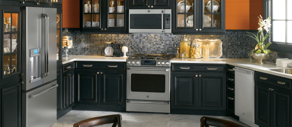 Furniture,Marvelous Orange Wall Paint Virtual Kitchen Design Tool Design With Stylish Black Wood Kitchen Cabinet Combined Beautiful White Marble Countertop And Cool Clear Glass Door Floating Kitchen Cabinet Also Trendy White Ceramic Tile Floor,Stunning Virtual Kitchen Design Tool Modern