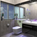 Bathroom,Nice Spectacular Bathroom Ideas With Nice Black Glossy Bathroom Vanity On Combined Beautiful White Ceramic Vessel Sinks Plus Cool Stainless Bathroom Faucets And Comfortable White Ceramic Latrine Also Extra Large Wall Mirror,Small Space With Contemporary Bathroom Ideas