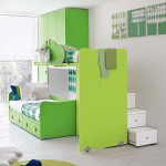 Bedroom,Contemporary White Wall Paint Kid Picture Ideas With Charming Bunk Bed In Gorgeous Green Bed Frame And Beautiful White Wood Stairs Also Wonderful Green Wood Wardrobe,Cute And Delightful Bedrooms Kid Picture Ideas