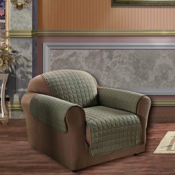 Furniture,Enthralling Green Leather Couch Protector Design Ideas With Stylish Single Seater Sofa In Beautiful Brown Color And Wonderful Brown Wood Floor ,Comfortable Leather Couch Protector