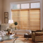 Furniture,Cool Two Cozy Sofa And High Quality Glass Table Also Adorable Wood Window Blind Design Ideas With Beautiful Picture Frame,Cool Modern Style Wood Window Blinds