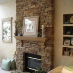 Interior,Extraordinary Cream Wall Paint Stone Fire Places Design With Adroable Bright Brown Brick Stone Fireplace Plus Nice Brown Wood Wall Mount Shelf And Cool Black Iron Floor Candle Stand Also Soft Light Blue Cushions,The Beauty Of Stone Fire Places Your Home Inspiration