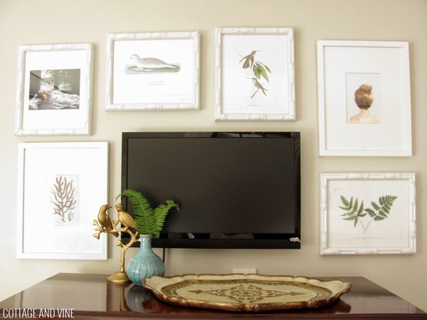 Furniture,Breathtaking Cream Wall Paint Tv On The Wall Ideas With Stunning Brown Glossy Wood Table And Beautiful Blue Vase Also G,Contemporary Furniture Tv On The Wall Ideas