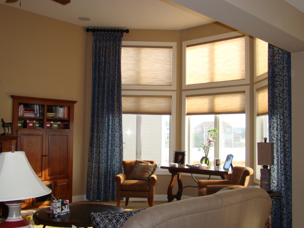 Interior,Fabulous Cream Wall Paint Large Window Curtain Ideas With Charming Brown Wooden Cupboard And Comfortable Brown Single Seater Sofas Also Stunning Brown Wood Narrow Table,Good Large Window Curtain Ideas