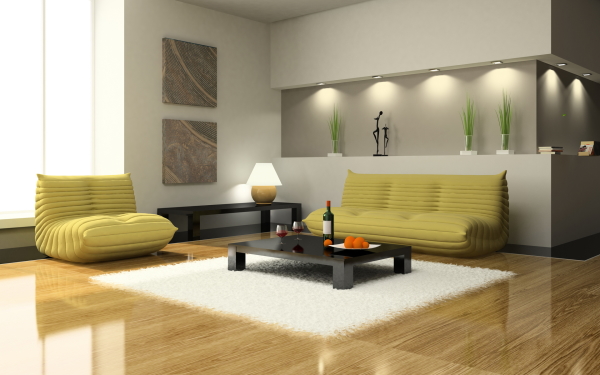 Interior,Amazing Indoor Plant Decoration With Comfortable Beige Fabric Low Couch Sofa And Wonderful Black Coffe Table On Combined Soft White Shag Rug Also Gorgeous Recessed LED Light For Plant ,Indoor Plant Decoration Ideas