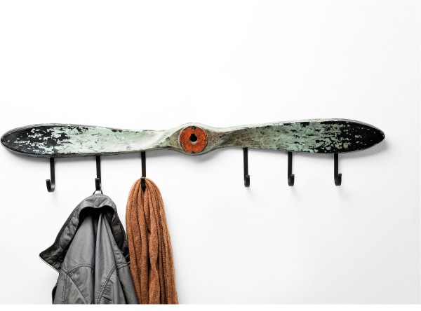 Furniture,Cheap Wall Mount Coat Hanger Design With Gorgeous Propeller Blades Wall Mount Coat Hanger And Cool Black Iron Hooks Also Picturesque White Wall Paint,Good Idea Furniture Wall Mount Coat Hangers