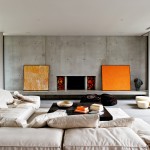 Furniture,Inexpensive Interior Design Picture With Stunning Broken White Fabric Cushions And Cool Square Black Table Plus Nice Gray Wall Paint Also Wonderful White Ceiling,Pretentious Interior Design Pictures 2015