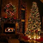 Furniture,Amazing Xmas Tree Design Ideas With Stylish Stone Fireplace Interesting Interior And Beautiful Cristmas Tree Plus Cool Christmas Tree Wreath Also Luxurious Curtains In Gorgeous Cream Color,Awesome Xmas Trees Latest For Christmas