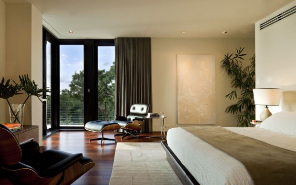 Bedroom,Fancy Large Space Room Ideas For Young Women With Modern Platform Bed In Stylish Black Leather Bed Frame On Combined Comfortable White Bed Sheet And Elegant Black Leather Swivel Chairs Plus Nice Black Leather Ottoman Also Soft Black Wood Door Frames,Spoil Your Eyes With Room Ideas For Young Women