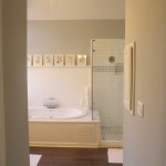 Bathroom,Breathtaking Small Space Bathroom 2011 Design Inspiration With Beautiful Built In Bathtub And Wonderful Shower Enclosures Also Picturesque Ceiling Fan,Perfect Bathrooms 2011 Design Modern