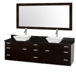 Bathroom,Beautiful Double Vanity With Top Design Inspiration With Cool White Sink And Beautiful Black Cabinet Also Cool Horizontal Mirror,Double Vanity With Top Decoration