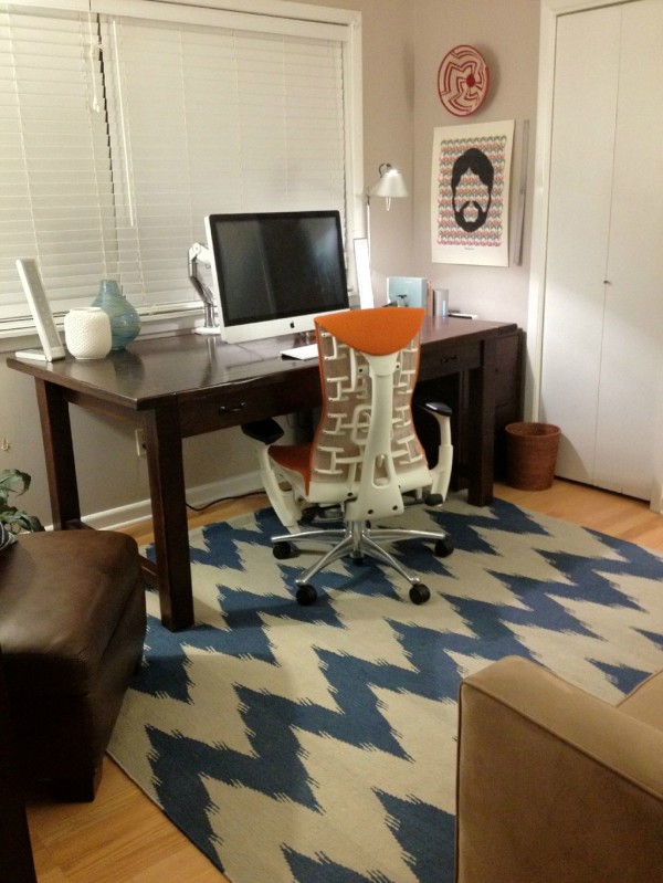 Furniture,New Model Blue White Southwest Office Area Rug Design Ideas With Unique Armchair And Beautiful Wood Desk On Combined Brown Color,Magnificent Office Area Rugs