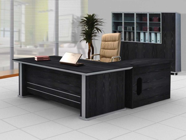 Office & Workspace,Marvelous Black Wooden Executive Office Desk Design With Comfortable Gold Arm Chair And Beautiful Black Bookcase ,Comfort Workspace With Exetucutive Office Desks