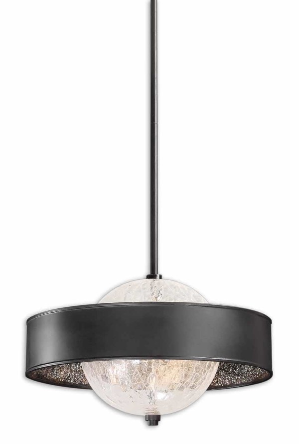 Interior,Fabulous Uttermost Light Design With Style Rimini Bronze There Light Pendant And Cool Black Ring  Also Cool Ball Crystal,Design Hanging Uttermost Lights