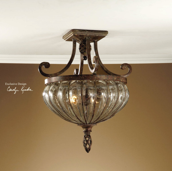 Interior,Nice Hanging Uttermost Light Design With Beautiful Galeana Two Light And Nice Glass Semi FlushMount For Vinatge Concept,Design Hanging Uttermost Lights