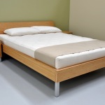 Bedroom,Cool Stylish Bamboo Bed Design With Comfortable White Mattress And High Quality Metal Legs Also Nice Square Nightstand Table,Modern Bamboo Bed Designs