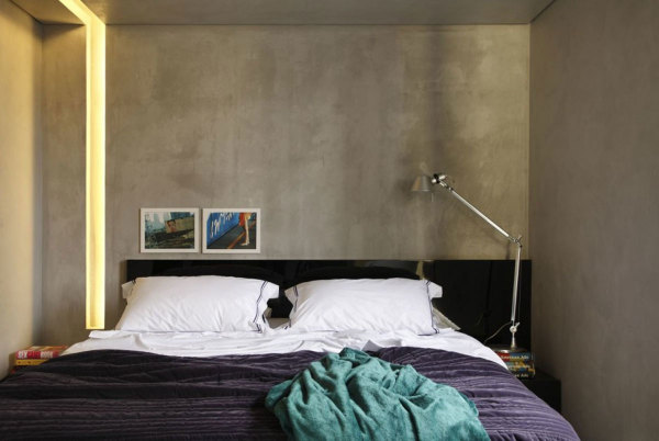 Bedroom,Wonderful Contemporary Bedroom Design Ideas With Soft Two White Cotton Pillow And Cool Silver Desk Lamp Also Nice Gray Scheme,Relaxed Plan Contemporary Bedroom