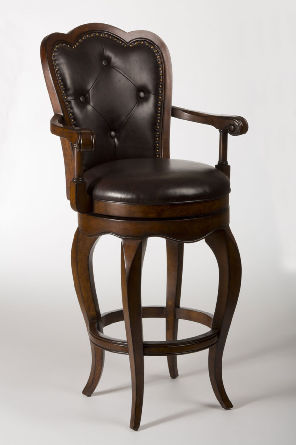 Furniture,Fabulous Hillsdale Eastwind Leather Bar Stool With Arm Design And Adorable Wood Frame Also Soft Black Leather,Leather Bar Stools With Arms To Create A Comfortable
