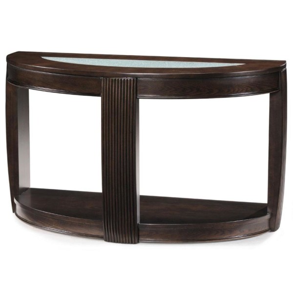 Furniture,Stunning Wood Magnussen Sofa Table Design On Combined Brown Color With Modern Glass Demilune And Charming Console Sofa Tables,Modern Magnussen Sofa Tables Design