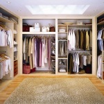 Furniture,Admirable White Wall Paint Walk In Wardrobe Design Inspiration With Adorable Bright Wood Walk In Wardrobe And Beautiful Silver Rod Hanging Plus Cool Iron Shoes Shelving Also Soft Beige Fur Rug On Combined Gorgeous Bright Wood Tile Floor,Cool Amazing Some Walk In Wardrobe Designs