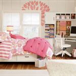 Bedroom,Splendid White Mixed Pink Wall Room Painting Ideas With Gorgeous White Bed Frame On Combined Cool Under Storage Bed Plus Soft White Pink Stripe Mattress Also Stylish Corner Study Space ,Trendy Cute Room Painting Ideas