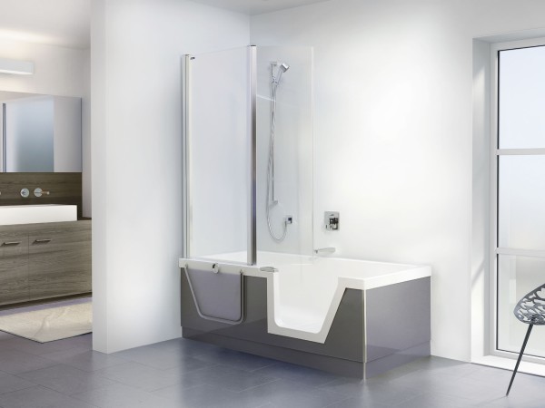 Bathroom,Marvelous White Wall Paint Bathtub And Shower Combination With Charming Shower Bathtub Combo Plus Modern Large White Ceramic Wastafel Also Trendy Black Ceramic Tile Floor,Contemporary Bathtub And Shower Combinations
