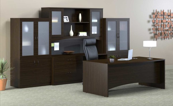 Office & Workspace,Cool Amazing Mayline Brighton Smart Executive Office Furniture Set Design With Modern Black Desk And Comfortable Black Swivel Chair Also The Best Large Black Chest Set,Smart Modern Executive Office Furniture Sets To Your Workspace