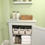 Bathroom,Dazzling Corner Bathroom Storage Ideas For Small Bathroom With Beautiful White Wood Material And Cool White Wall Mounted Shelf Also Picturesque Light Green Wall Paint,Cool Neat Bathroom Storage Ideas For Small Bathrooms
