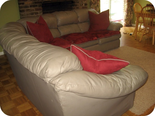 Furniture,Fascinating Broken White Leather Cocuh Protector Design Ideas With Soft Red Cushions And Nice Cream Fur Rug Also Trendy Brown Tile Floor ,Comfortable Leather Couch Protector