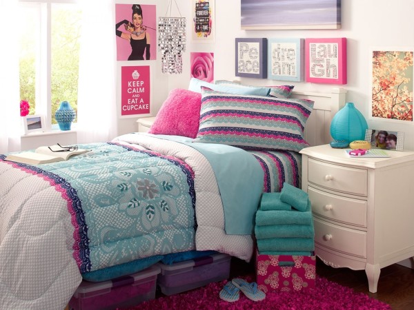 Bedroom,Exceptional Small Space Teenage Bedroom Color Design Ideas With Nice White Wood Headboard And Cool White Plastic Under Storages Bed Also Beautiful White Wood Nightstand Table Plus Exquisite White Wall Paint,Design Perfect Teenage Bedroom Colors