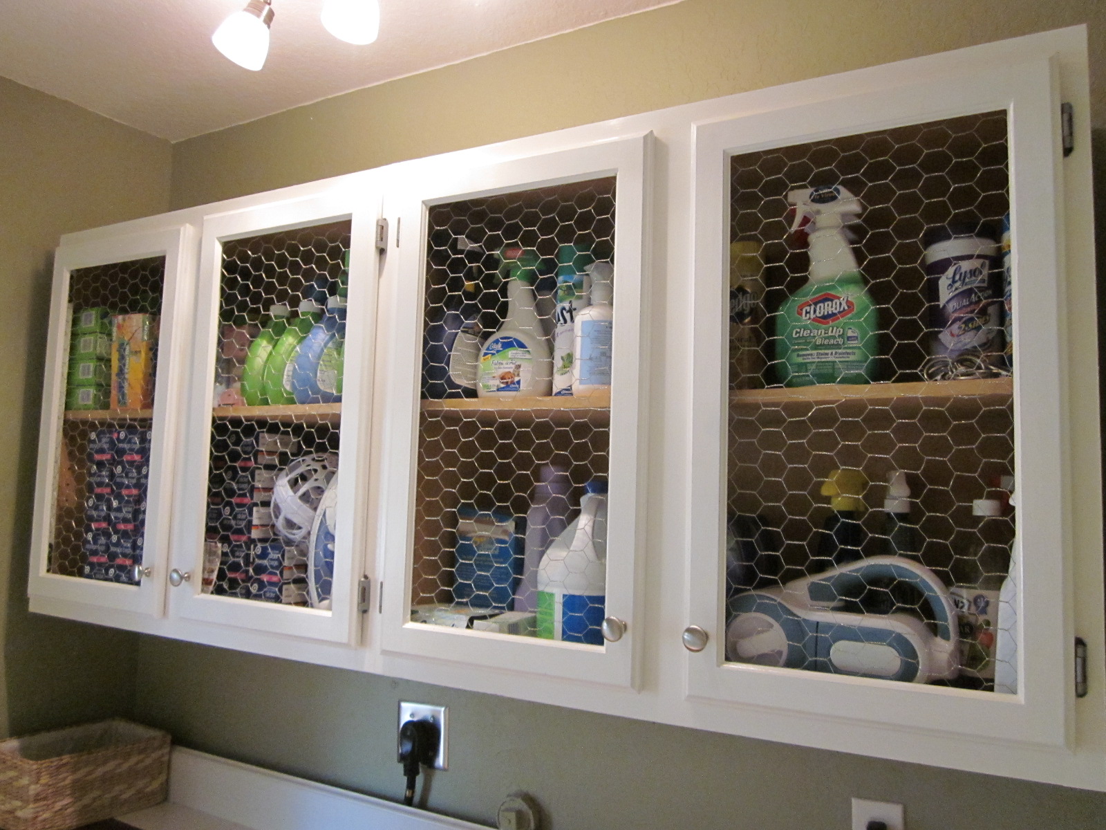 Furniture,Beautiful Gray Wall Paint Cabinet Door Design Ideas With Stylish Wall Hanging White Wood Cabinet And Nice Clear Iron Door Also Gorgeous White Ceiling,Unique Cabinet Doors For Kitchen