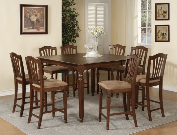 Dining Room,Gorgeous Great Table Pad For Dining Room Table Design With Charming Square Walnut Counter Height Dining Table And Beautiful Walnut Wood Counter Height Dining Chair Also Stylish Light Brown Color ,Design Table Pads For Dining Room Tables