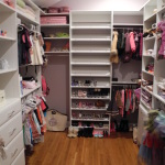 Furniture,Cool Amazing Small Space Walk In Wardrobe Design Ideas With Wonderful White Open Shoes Shelves And Beautiful White Wood Drawer Also Nice Bright Wood Tile Floor,Cool Amazing Some Walk In Wardrobe Designs