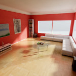 Furniture,Unusual Interior Design Ideas With Comfortable White Sofa And Cool Glass Coffe Table Plus Stylish Corner Wooden Bookshelves Also Beautiful Red Wall Paint,Best Interior Design Ideas To Your Home