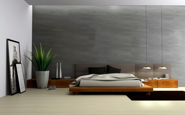 Furniture,Exceptional Interior Design Architect With Charming Platfrom Bed In Nice Brown Wood Bed Frame And Comfortable White Bed Sheet Plus Beautiful Hanging Lamps Also Soft Black Rug,Modern Interior Design Architects For Your Homes